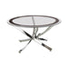 Brooke Glass Top Coffee Table Chrome and Black - Furniture Stars (Chicago, IL)