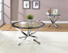 Brooke Glass Top Coffee Table Chrome and Black - Furniture Stars (Chicago, IL)
