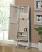 Zayas Storage Jewelry Cheval Mirror White - Furniture Stars (Chicago, IL)
