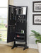 Cortez Storage Jewelry Cheval Mirror Black - Furniture Stars (Chicago, IL)