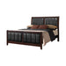 Carlton Eastern King Upholstered Bed Cappuccino and Black - Furniture Stars (Chicago, IL)