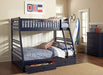 Ashton Twin Over Full 2-drawer Bunk Bed Navy Blue - Furniture Stars (Chicago, IL)