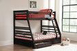 Ashton Twin Over Full 2-drawer Bunk Bed Cappuccino - Furniture Stars (Chicago, IL)