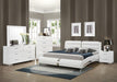 Jeremaine Eastern King Upholstered Bed White - Furniture Stars (Chicago, IL)