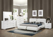 Jeremaine California King Upholstered Bed White - Furniture Stars (Chicago, IL)