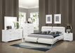 Jeremaine Queen Upholstered Bed White - Furniture Stars (Chicago, IL)