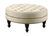 Elchin Round Upholstered Tufted Ottoman Oatmeal - Furniture Stars (Chicago, IL)
