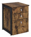 Estrella 3-drawer File Cabinet Antique Nutmeg and Gunmetal - Furniture Stars (Chicago, IL)