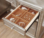 Bling Game 9-drawer Vanity Desk Metallic Platinum - Furniture Stars (Chicago, IL)