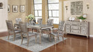 Bling Game Rectangular Dining Table with Leaf Metallic Platinum - Furniture Stars (Chicago, IL)