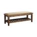 Franco Bench with Lower Shelf Beige and Burnished Oak - Furniture Stars (Chicago, IL)