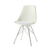 Juniper Armless Dining Chairs White and Chrome (Set of 2) - Furniture Stars (Chicago, IL)