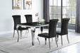 Carone Rectangular Dining Table Chrome and Black - Furniture Stars (Chicago, IL)