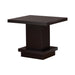 Reston Pedestal Square End Table Cappuccino - Furniture Stars (Chicago, IL)