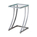 Cayden Rectangular Top Accent Table Chrome and Clear - Furniture Stars (Chicago, IL)