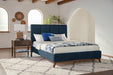 Charity Queen Upholstered Bed Blue - Furniture Stars (Chicago, IL)