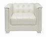 Chaviano Tufted Upholstered Chair Pearl White - Furniture Stars (Chicago, IL)