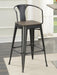 Cavalier Wooden Seat Bar Stools Dark Elm and Matte Black (Set of 2) - Furniture Stars (Chicago, IL)