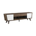 Alvin 2-drawer TV Console Dark Walnut and Glossy White - Furniture Stars (Chicago, IL)