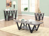 Stevens V-shaped End Table Black and Antique Grey - Furniture Stars (Chicago, IL)