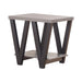 Stevens V-shaped End Table Black and Antique Grey - Furniture Stars (Chicago, IL)