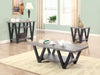 Stevens V-shaped Sofa Table Black and Antique Grey - Furniture Stars (Chicago, IL)