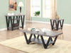 Stevens V-shaped Coffee Table Black and Antique Grey - Furniture Stars (Chicago, IL)