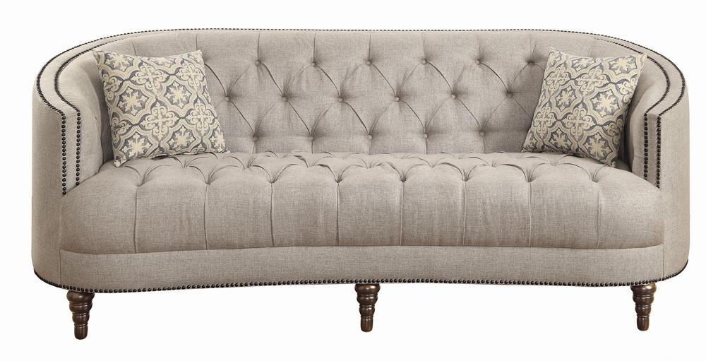 Avonlea Sloped Arm Upholstered Sofa Trim Grey - Furniture Stars (Chicago, IL)