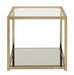 Cora End Table with Mirror Shelf Chocolate Chrome - Furniture Stars (Chicago, IL)