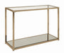 Cora Sofa Table with Mirror Shelf Chocolate Chrome - Furniture Stars (Chicago, IL)