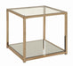 Cora End Table with Mirror Shelf Chocolate Chrome - Furniture Stars (Chicago, IL)