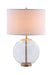 Kenny Drum Shade Table Lamp with Glass Base White - Furniture Stars (Chicago, IL)