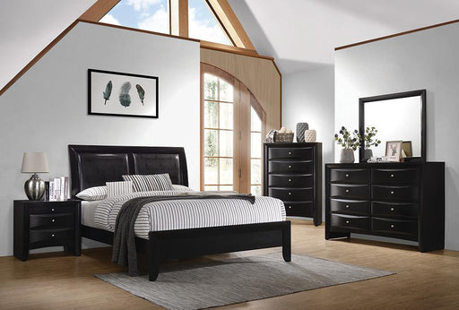 Briana Eastern King Upholstered Panel Bed Black - Furniture Stars (Chicago, IL)
