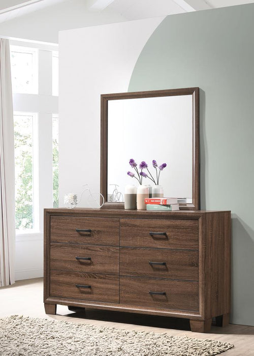 Brandon Framed Dresser Mirror Medium Warm Brown - Furniture Stars (Chicago, IL)