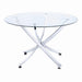 Beckham Round Dining Table Chrome and Clear - Furniture Stars (Chicago, IL)