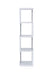 Baxter 4-shelf Bookcase White and Chrome - Furniture Stars (Chicago, IL)