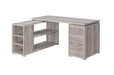 Yvette L-shape Office Desk Grey Driftwood - Furniture Stars (Chicago, IL)