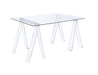 Amaturo Writing Desk with Glass Top Clear - Furniture Stars (Chicago, IL)