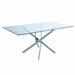 Carmelo X-shaped Dining Table Chrome and Clear - Furniture Stars (Chicago, IL)