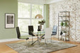 Carmelo X-shaped Dining Table Chrome and Clear - Furniture Stars (Chicago, IL)
