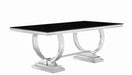 Antoine Rectangular Dining Table Chrome and Black - Furniture Stars (Chicago, IL)