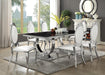 Antoine Rectangular Dining Table Chrome and Black - Furniture Stars (Chicago, IL)