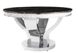 Anchorage Round Dining Table Chrome and Black - Furniture Stars (Chicago, IL)