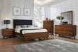 Robyn Eastern King Bed with Upholstered Headboard Dark Walnut - Furniture Stars (Chicago, IL)
