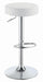Ramses Adjustable Backless Bar Stool Chrome and White - Furniture Stars (Chicago, IL)