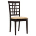 Kelso Lattice Back Dining Chairs Cappuccino (Set of 2) - Furniture Stars (Chicago, IL)