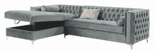Bellaire Button-tufted Upholstered Sectional Silver - Furniture Stars (Chicago, IL)