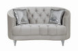Avonlea Sloped Arm Tufted Loveseat Grey - Furniture Stars (Chicago, IL)