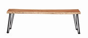 Sherman Bench Natural Acacia and Matte Black - Furniture Stars (Chicago, IL)