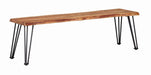 Sherman Bench Natural Acacia and Matte Black - Furniture Stars (Chicago, IL)
